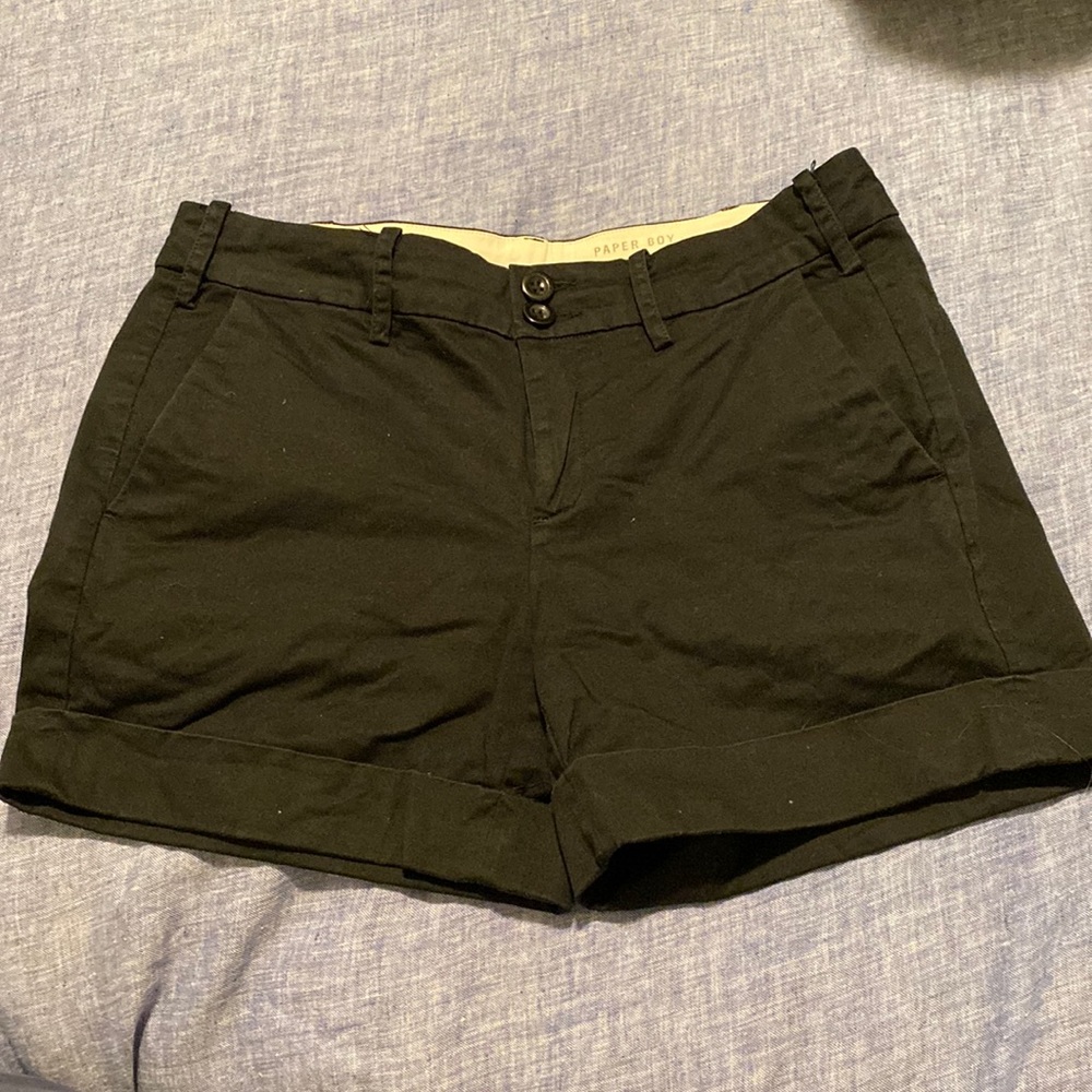 Anthropologie Black Chino Sateen Shorts by paperboy